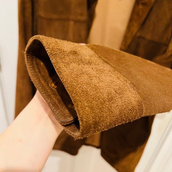 LL Bean Mens Brown Soft Leather Barn Hunting Chore Jacket Vintage Size L… - Picture 4 of 16